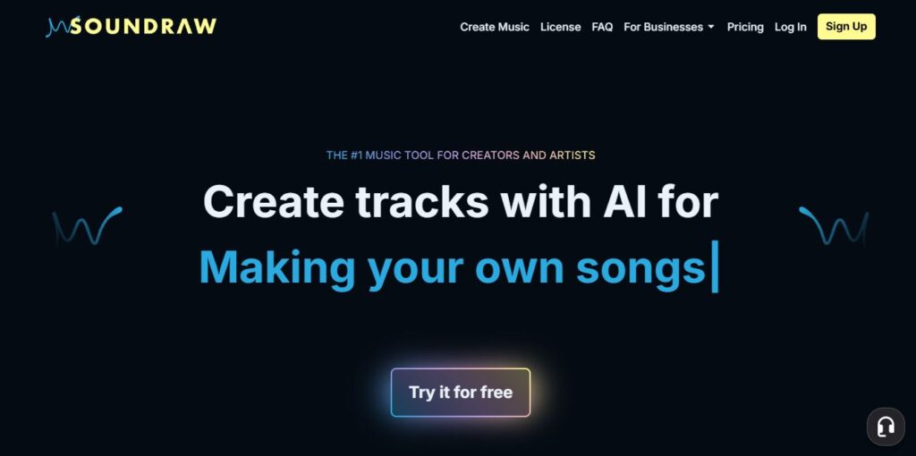 Soundraw Homepage - Screenshot
